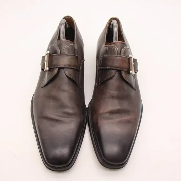 Magnanni Marco II Grey Single Monk Strap Men's Size 9.5 M Dress Shoes